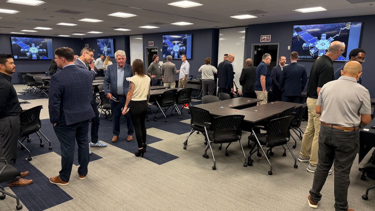 Speaker presenting at a startup and technology event